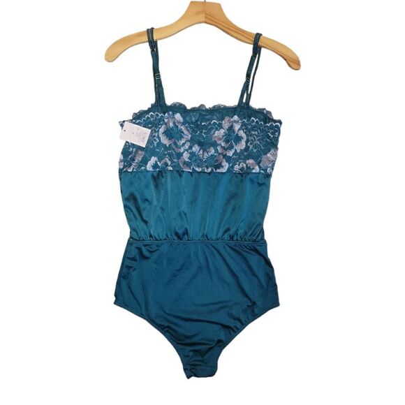 NWT Teal Lace Square Neck Bodysuit Auden Teal Small - Picture 6 of 10